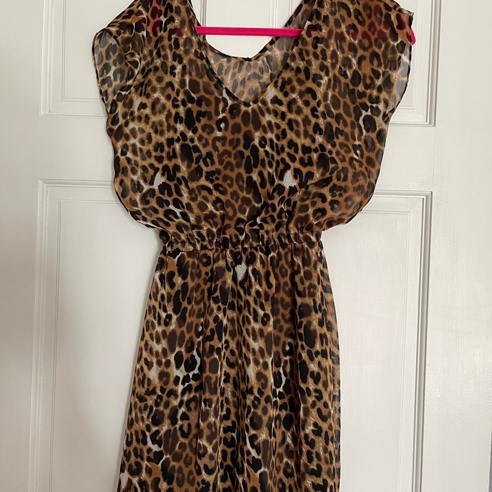 Express Leopard Print Chiffon Dress